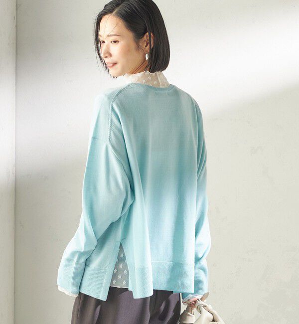 SHIPS for women「〈手洗い可能〉14G ウォッシャブル クルーネック ニット プルオーバー」|ニット・セーター|ライトブルー