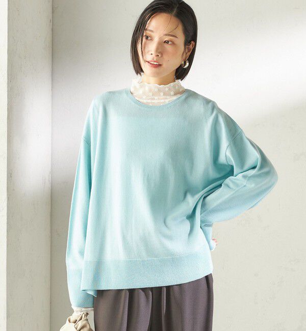 SHIPS for women「〈手洗い可能〉14G ウォッシャブル クルーネック ニット プルオーバー」|ニット・セーター|