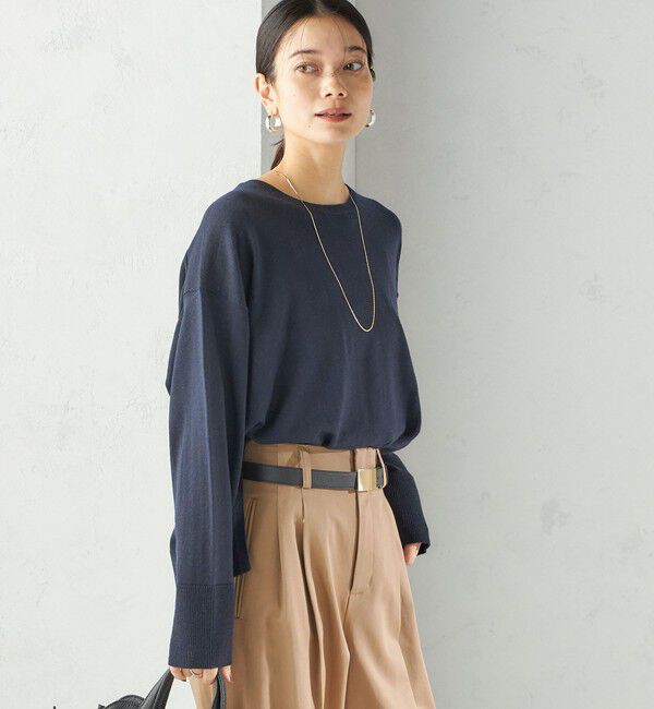 SHIPS for women「〈手洗い可能〉14G ウォッシャブル クルーネック ニット プルオーバー」|ニット・セーター|