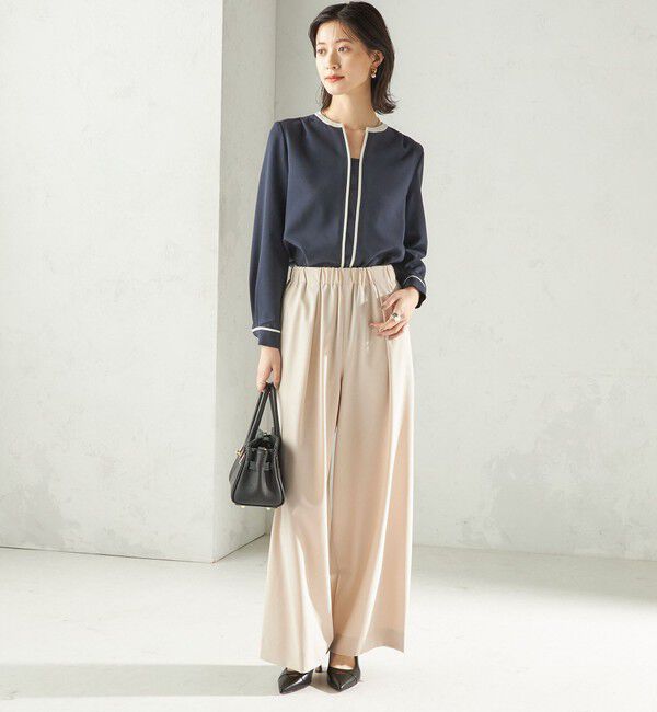 SHIPS for women「〈洗濯機可能〉ストレッチ ツイル イージー タック パンツ」|その他|