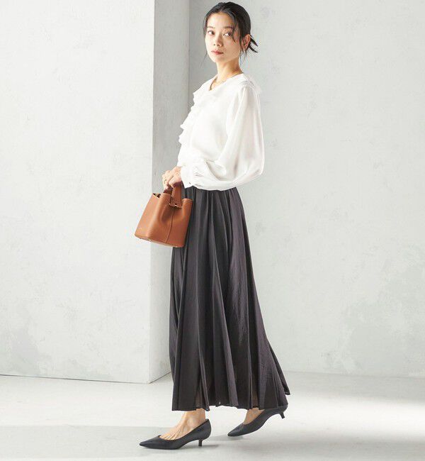 SHIPS for women「《予約》〈手洗い可能〉ジョーゼット フリル カラー ブラウス（セレモニー対応可）」|シャツ・ブラウス|