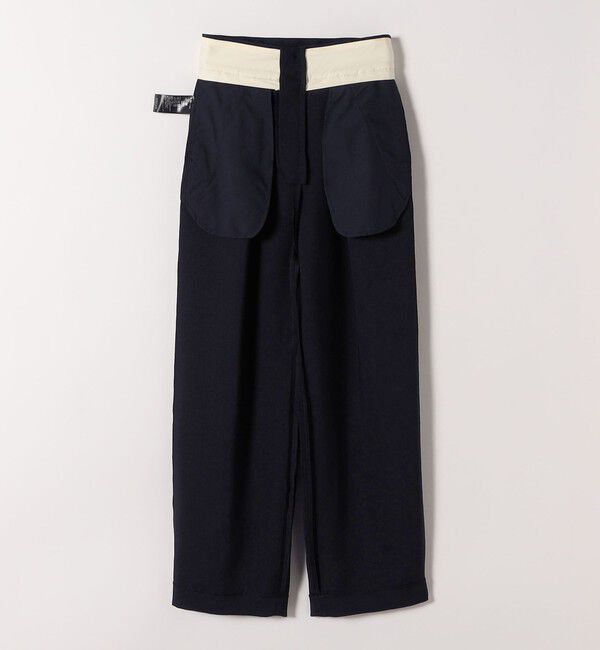 SHIPS any「SHIPS any:〈洗濯機可能〉ダブルクロス タック ストレート パンツ［NAVY BLUE］」|その他|