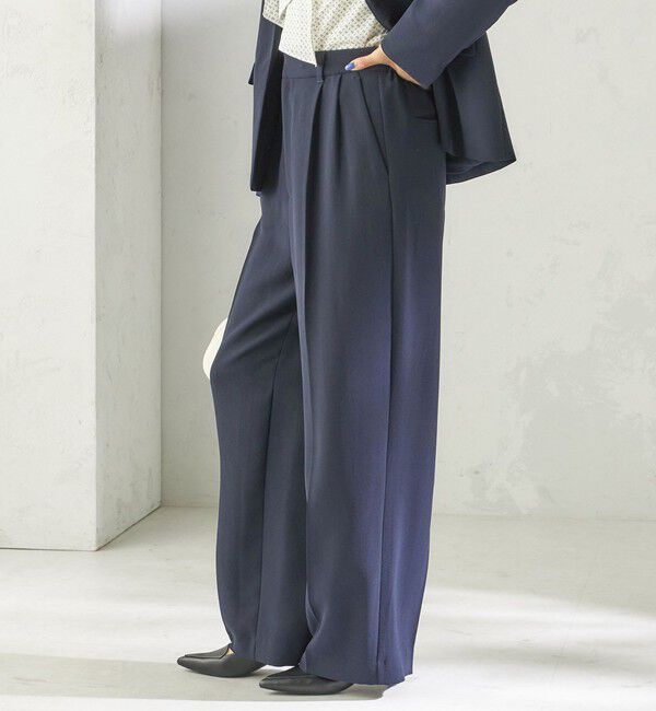 SHIPS for women「〈接触冷感 / UVカット〉Refinel セミ ワイド パンツ（セレモニー対応可）」|その他|