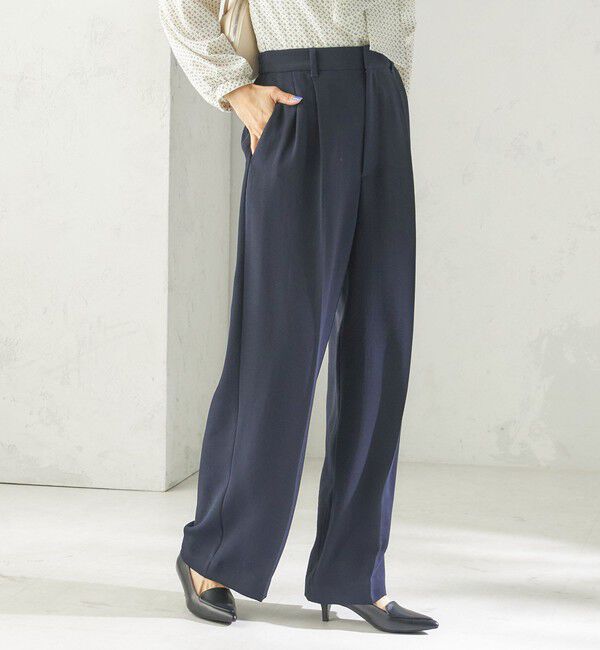 SHIPS for women「〈接触冷感 / UVカット〉Refinel セミ ワイド パンツ（セレモニー対応可）」|その他|