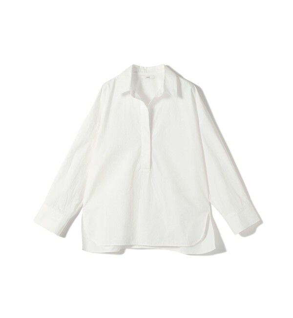 SHIPS for women「〈手洗い可能〉近江晒 サイド スリット スキッパー シャツ」|シャツ・ブラウス|