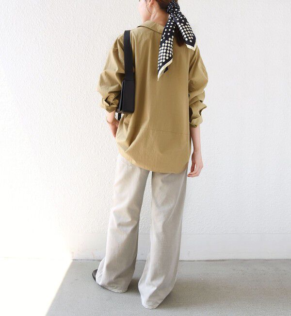 SHIPS for women「〈手洗い可能〉近江晒 サイド スリット スキッパー シャツ」|シャツ・ブラウス|