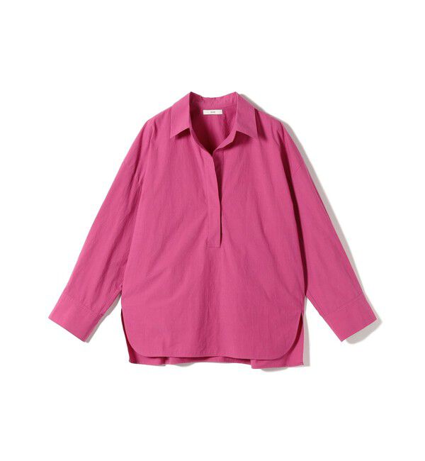 SHIPS for women「〈手洗い可能〉近江晒 サイド スリット スキッパー シャツ」|シャツ・ブラウス|