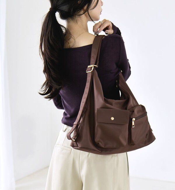 quaranciel「《一部追加予約》〈撥水加工〉3WAY ナイロン リュック / ショルダーバッグ（A4対応）」|ショルダー・メッセンジャー|