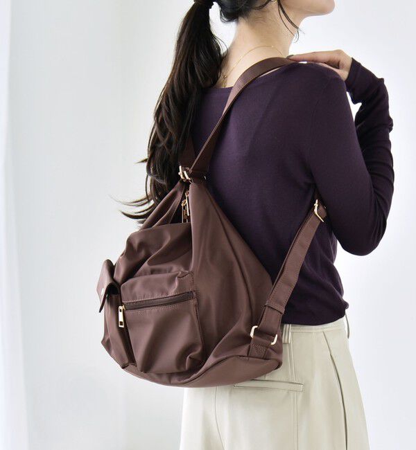 quaranciel「《一部追加予約》〈撥水加工〉3WAY ナイロン リュック / ショルダーバッグ（A4対応）」|ショルダー・メッセンジャー|
