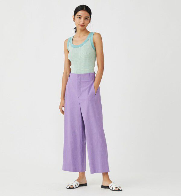 MACPHEE「レーヨンリネンコットン フレアクロップドパンツ」|その他|
