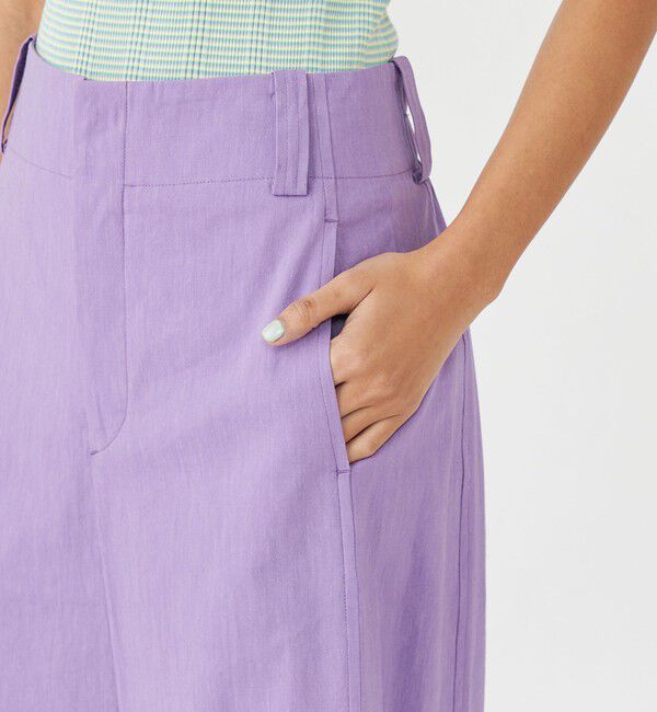 MACPHEE「レーヨンリネンコットン フレアクロップドパンツ」|その他|