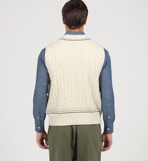 TOMORROWLAND MENS「【別注】RICHMOND KNITWEAR ウールケーブル Vネックベスト」|ニット・セーター|