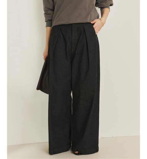 Plage「linen mix tuck デニムパンツ」|デニム|