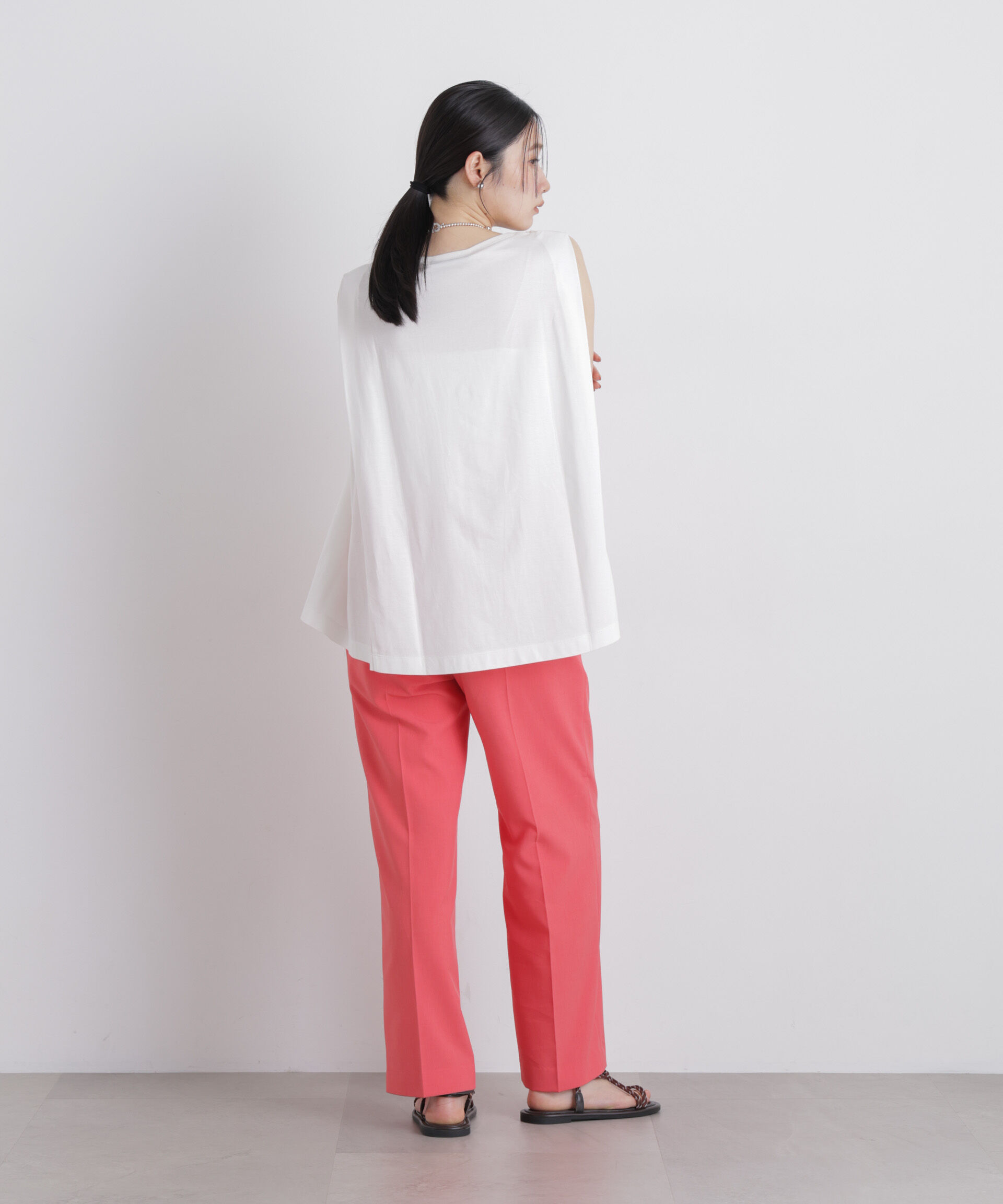 NANO universe「NANOFINE ボックスフレアカットトップス」|Tシャツ・カットソー|