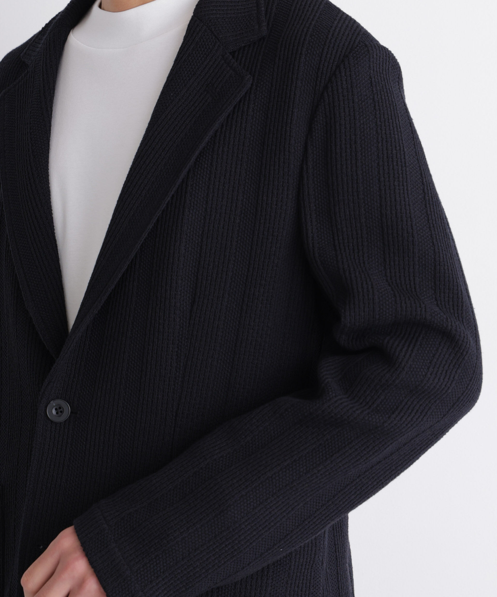 NANO universe「｢DamerinoJacket｣TEXBRID(R) リンクスストライプジャージージャケット」|テーラードジャケット|