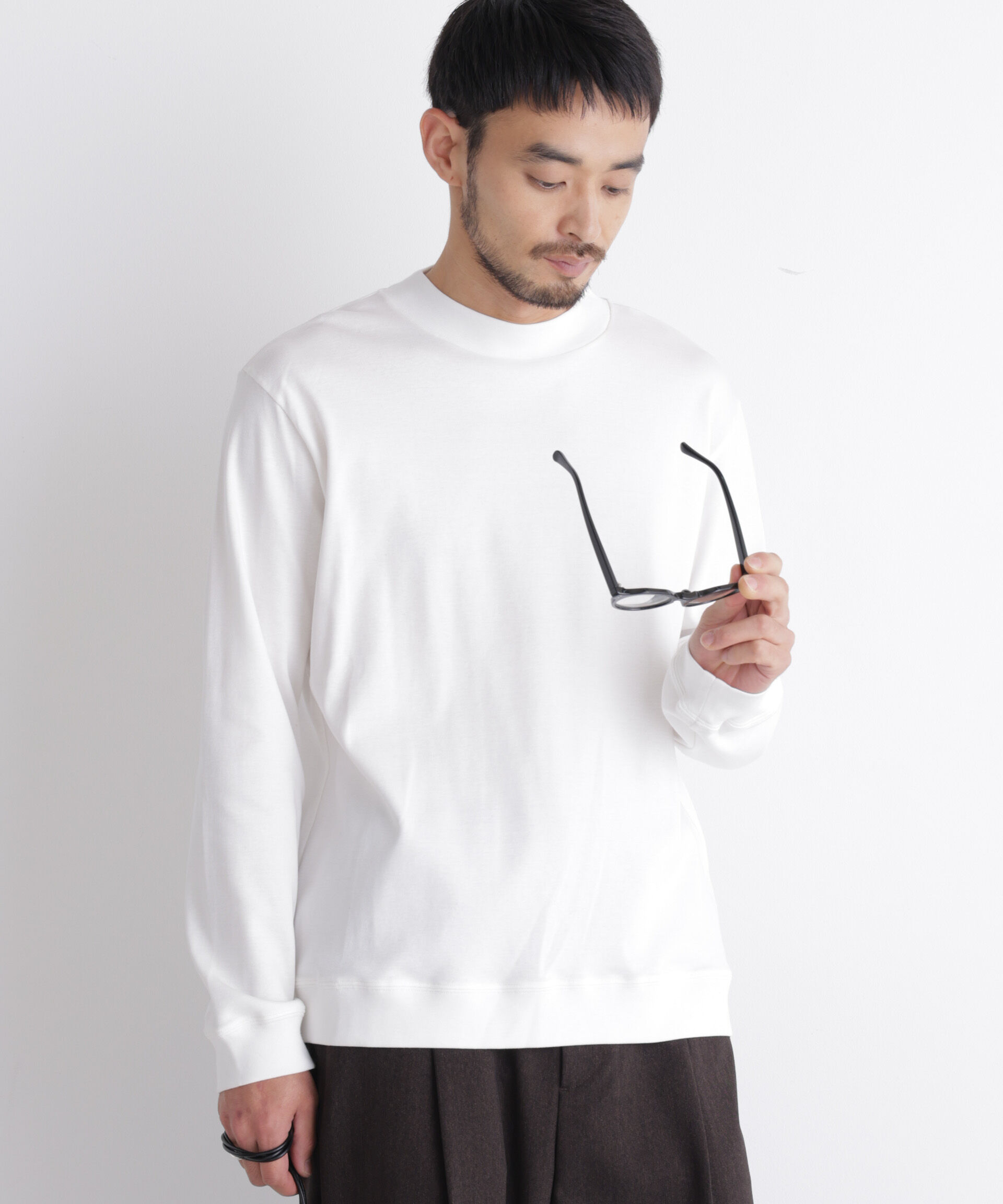 NANO universe「「FORMAL JERSEY」モックネックカットソー長袖」|Tシャツ・カットソー|