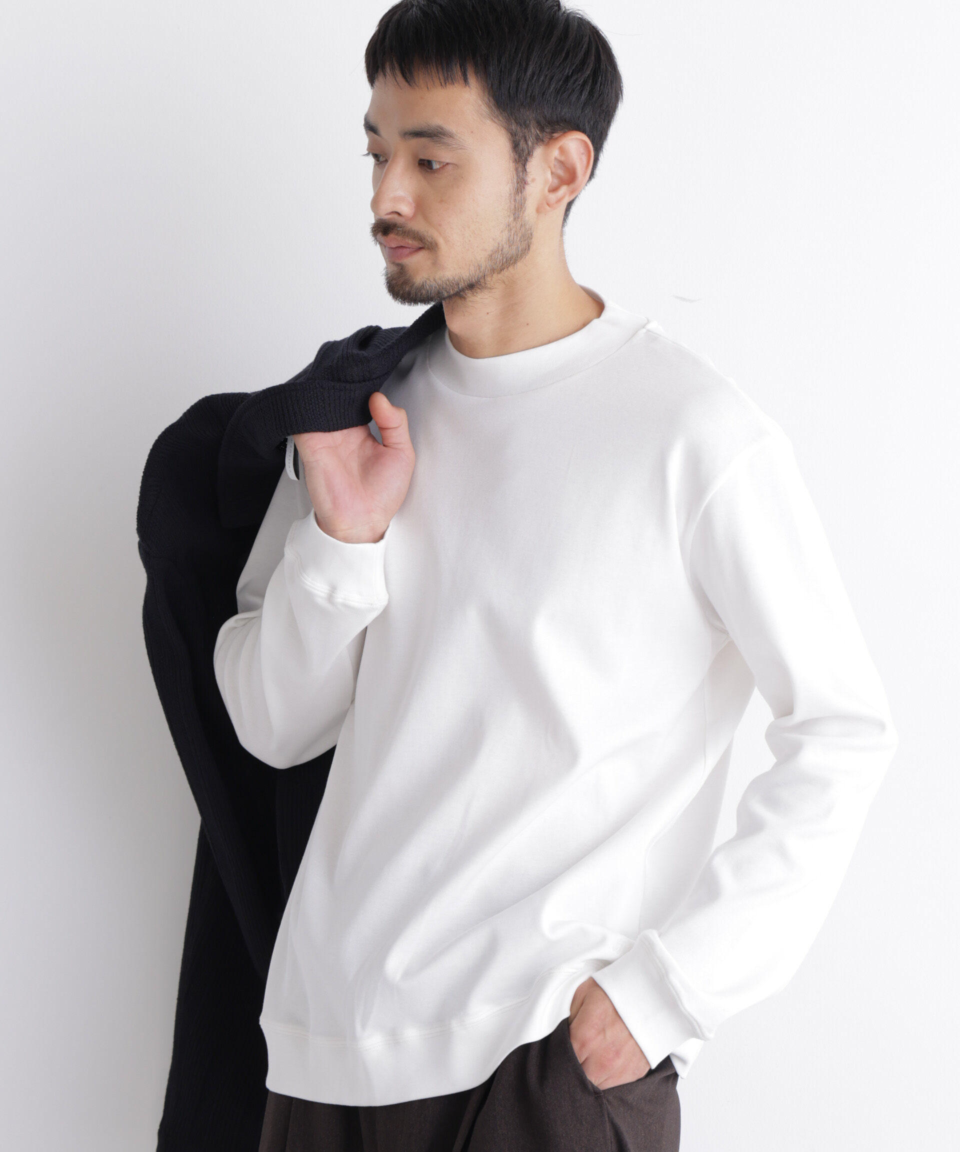 NANO universe「「FORMAL JERSEY」モックネックカットソー長袖」|Tシャツ・カットソー|