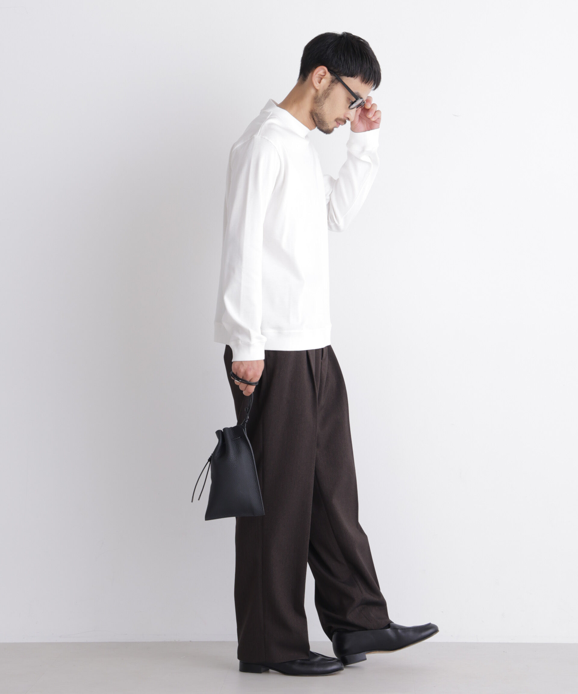 NANO universe「「FORMAL JERSEY」モックネックカットソー長袖」|Tシャツ・カットソー|