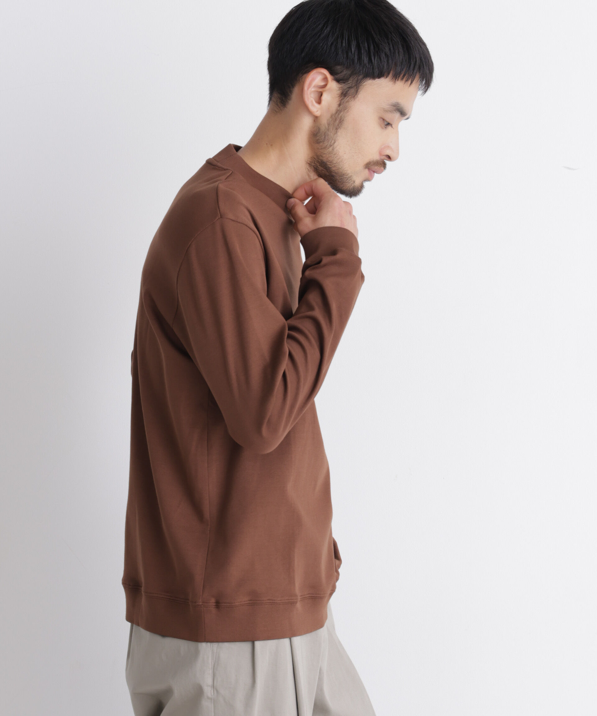NANO universe「「FORMAL JERSEY」モックネックカットソー長袖」|Tシャツ・カットソー|