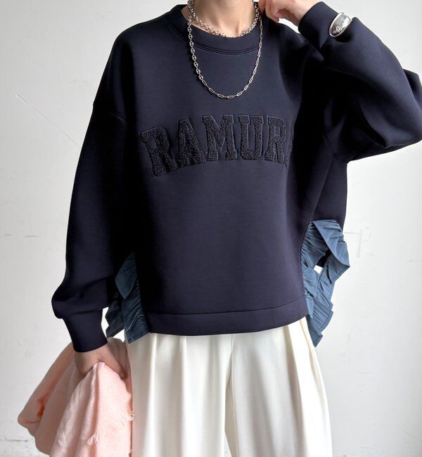  「【WEB限定】ダンボールサイドフリルサガラ刺繍プルオーバー」|Tシャツ・カットソー|
