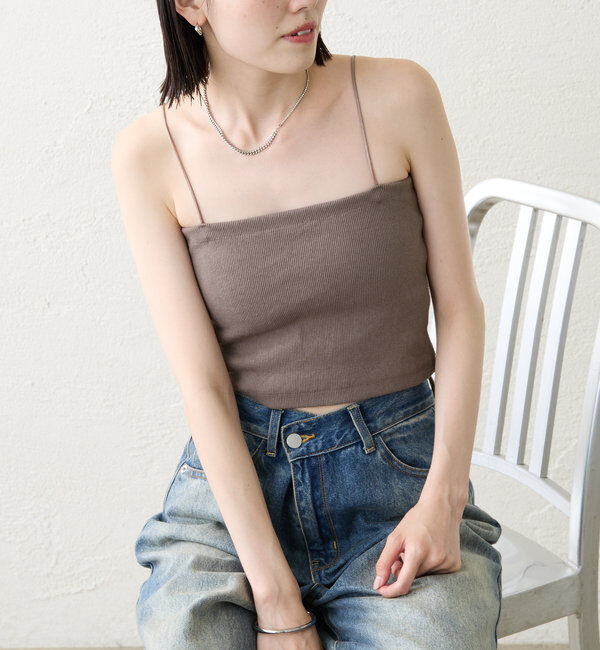  「【万能インナー/嬉しい7色展開】パット付きショートキャミソール2」|キャミソール|