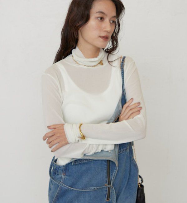  「《万能インナー》メッシュハイネックプルオーバー」|Tシャツ・カットソー|