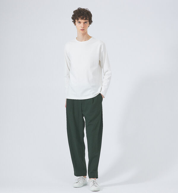 ABAHOUSE「【ノンストレス】定番 / COTTON LYCRA 圧着 クルーネック 長袖 T」|Tシャツ・カットソー|