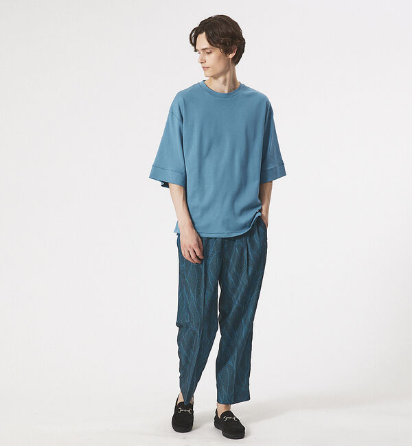 ABAHOUSE「【定番】ドロップショルダー 五分袖 メローロック Tシャツ」|Tシャツ・カットソー|