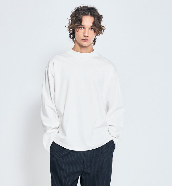 ABAHOUSE「シルケットポンチ モックネック ロンT / オーバーサイズ」|Tシャツ・カットソー|