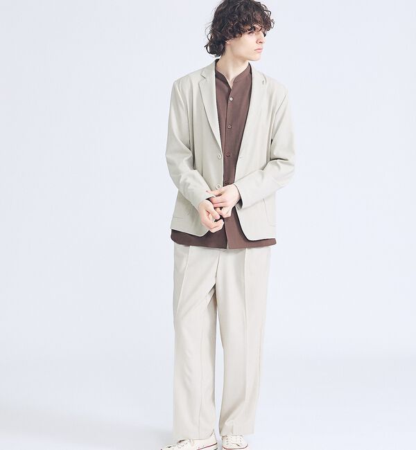 ABAHOUSE「【セットアップ対応】デニムライクツイル ワイド イージーパンツ / ベージュ」|その他|