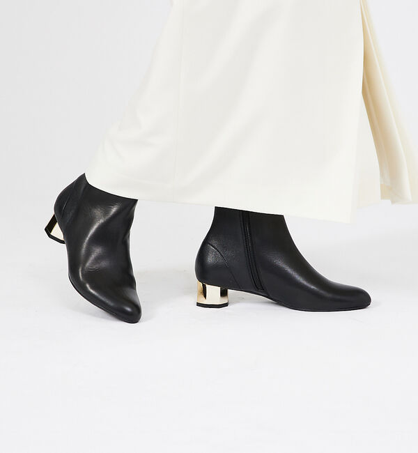 AU BANNISTER「【スノーソール】バックストレッチショートブーツ」|ショートブーツ|ブラック