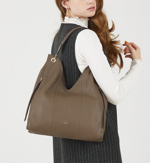 LOWELL things「【再入荷】Valley/かがりレザーワンショルダー」|ショルダー・メッセンジャー|グレー