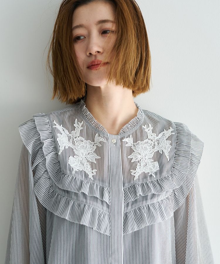 YECCA VECCA「ラッフルレースブラウス」|シャツ・ブラウス|