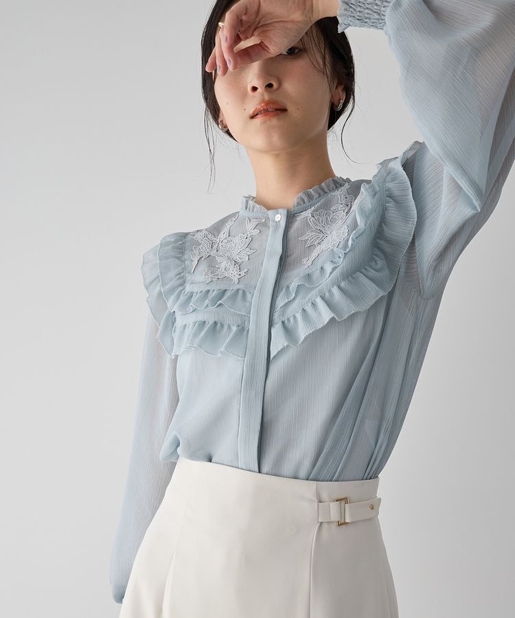 YECCA VECCA「ラッフルレースブラウス」|シャツ・ブラウス|
