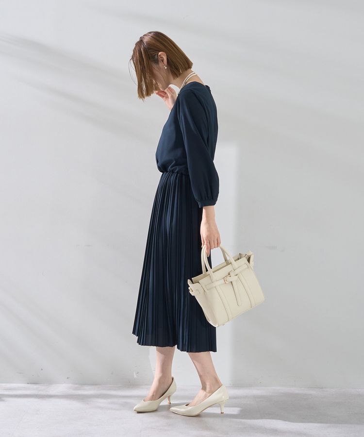 YECCA VECCA「ジョーゼットプリーツワンピース」|ワンピース|
