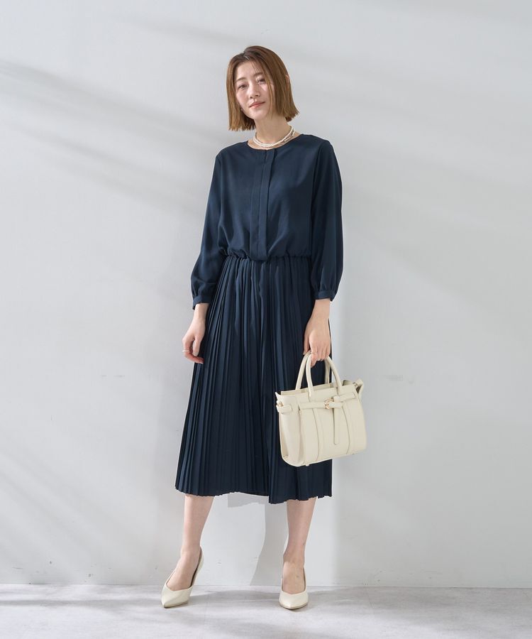 YECCA VECCA「ジョーゼットプリーツワンピース」|ワンピース|