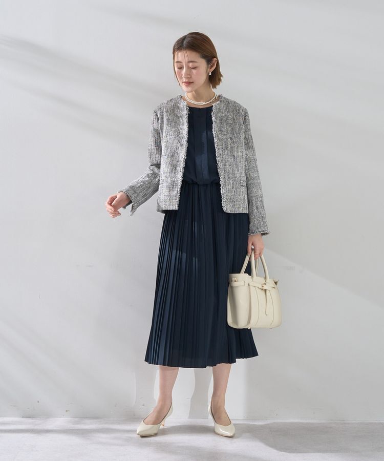 YECCA VECCA「ジョーゼットプリーツワンピース」|ワンピース|
