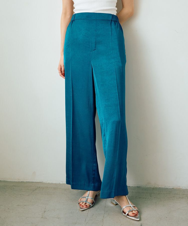 YECCA VECCA「ヴィンテージサテンストレートパンツ」|その他|Blue Green