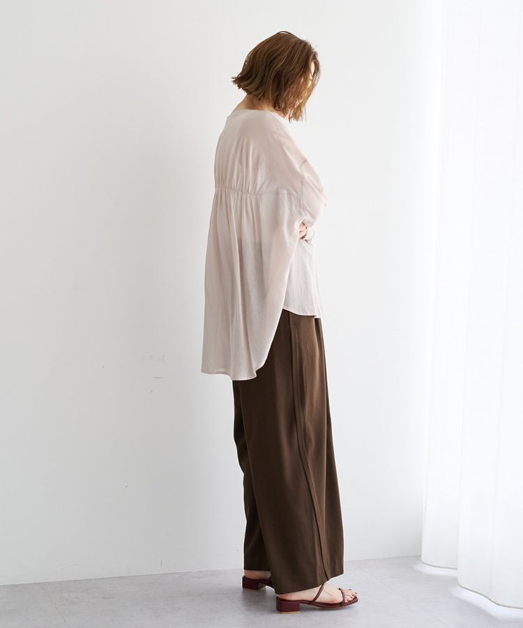 YECCA VECCA「ドライタッチシアーバンドカラーシャツ」|シャツ・ブラウス|