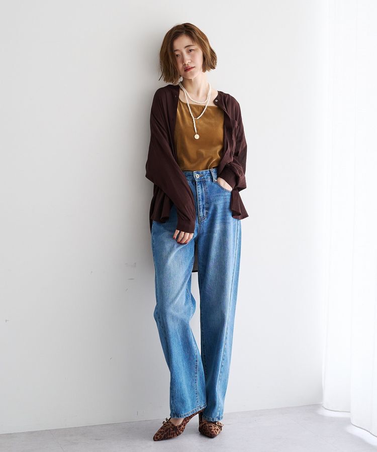 YECCA VECCA「ドライタッチシアーバンドカラーシャツ」|シャツ・ブラウス|