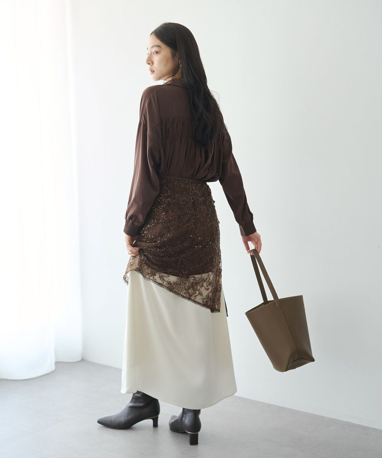 YECCA VECCA「バックギャザーロングシャツ」|シャツ・ブラウス|