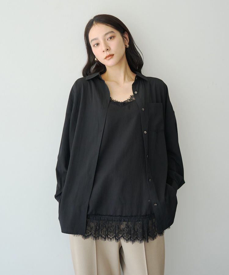 YECCA VECCA「バックギャザーロングシャツ」|シャツ・ブラウス|