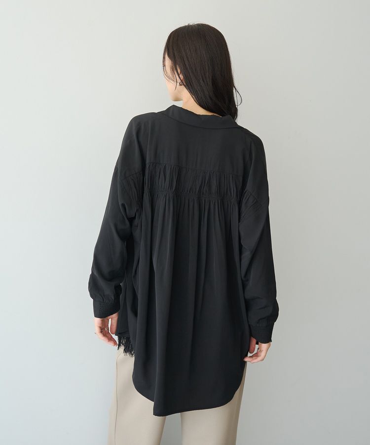 YECCA VECCA「バックギャザーロングシャツ」|シャツ・ブラウス|