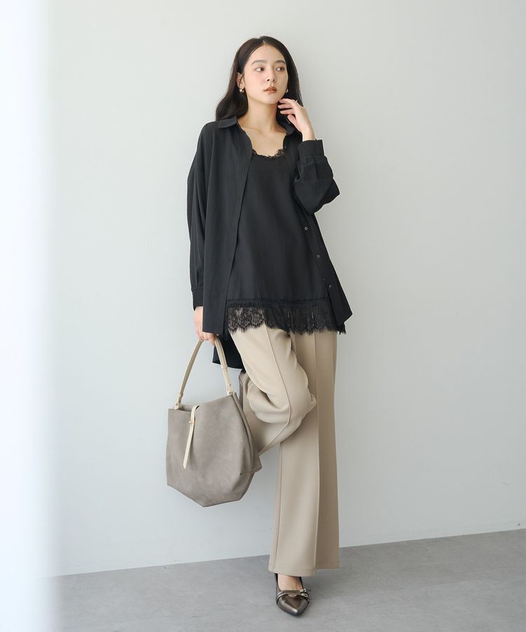 YECCA VECCA「バックギャザーロングシャツ」|シャツ・ブラウス|