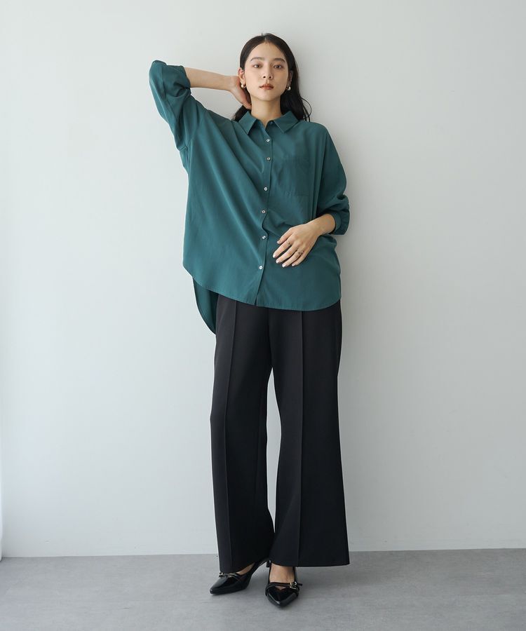 YECCA VECCA「バックギャザーロングシャツ」|シャツ・ブラウス|