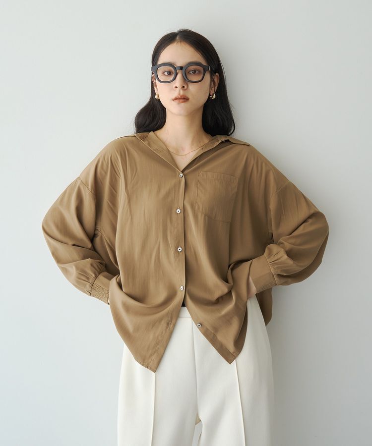 YECCA VECCA「バックギャザーロングシャツ」|シャツ・ブラウス|