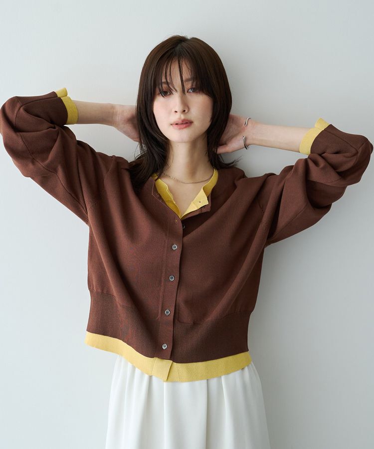 YECCA VECCA「2wayレイヤードクルーネックカーディガン」|カーディガン|