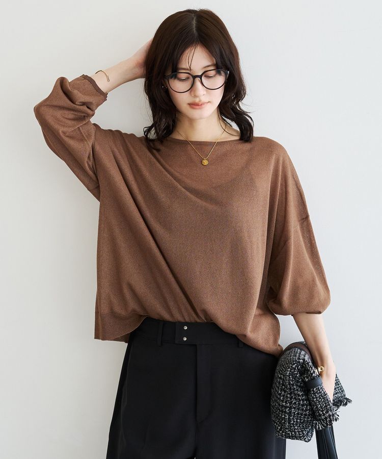 YECCA VECCA「シアーニットプルオーバー」|ニット・セーター|Brown