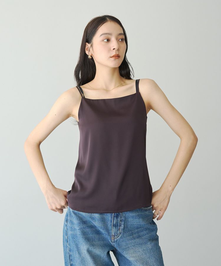 YECCA VECCA「ボートネックサテンキャミ」|キャミソール|