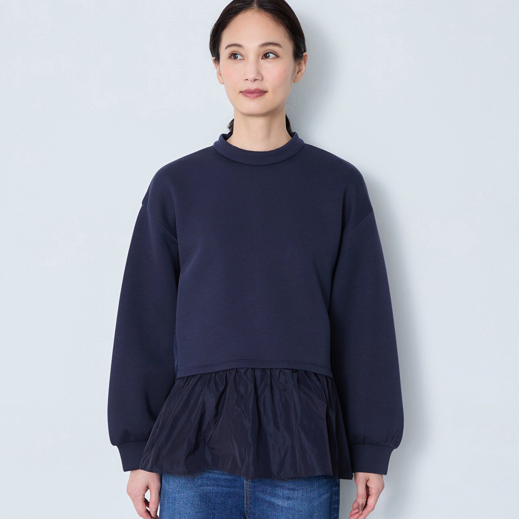 Reflect「【手洗い可】異素材切り替えデザインプルオーバー」|Tシャツ・カットソー|